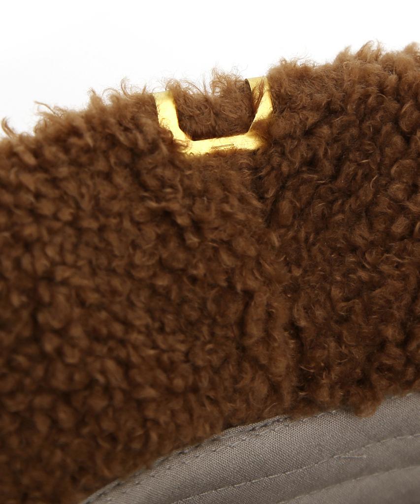 Eondeokeonteulolseutyudio Poodle Winter Fur Detail Feminine Women'S Casual Bucket Hat Block Bucket / Poodle / Camel