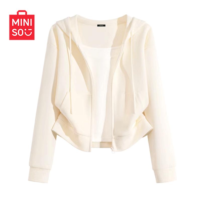 

MINISO Women s Hooded Cardigan Sweatshirt S