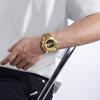 Naviforce Men's Leather Chronograph Quartz Watch Calendar Date 3ATM Waterproof Night Pattern Luminous Pointer Multifunctional Men's Watch NF9253L