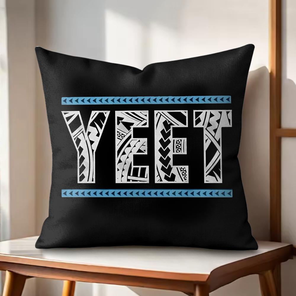 

Funny YEET Cushion Cover Natural Linen Organic Fabric DoubleSided Printing Couch Pillow Covers Home Decor 30x30cm