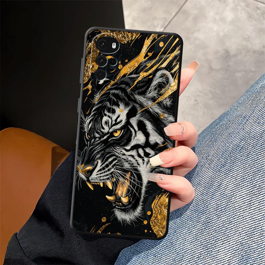 Cool Tiger Leopard Case for Motorola Moto G52 G71 G22 Edge40 G51 G73 Edge 20 Pro 30 Lite G60s G32 G50 G53 G30 Phone Cover