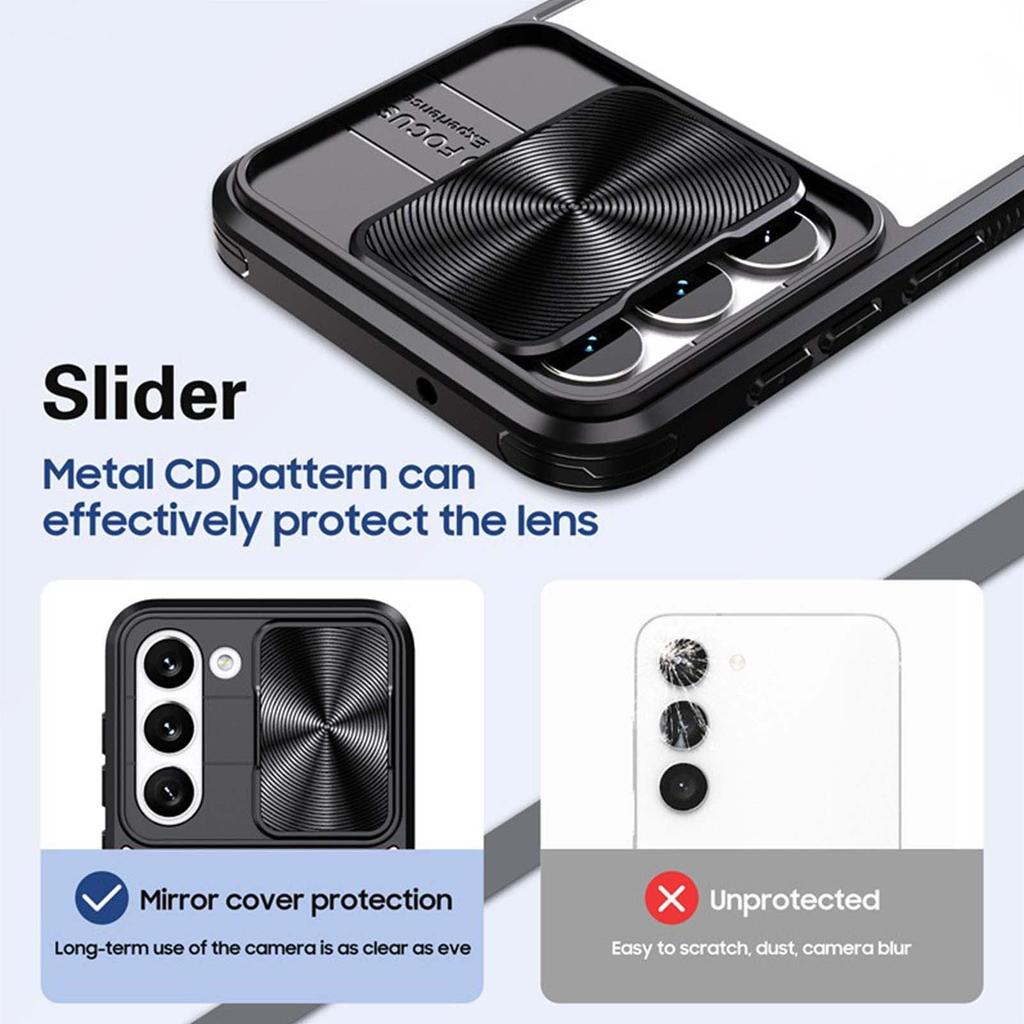 Kryt pro Samsung Galaxy S23 Ultra /S23 Plus /S23 s posuvným krytem kamery pro ochranu objektivu 360° plné pokrytí akrylový kryt