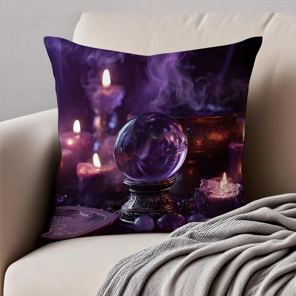 Dreamlike Magical Pattern Cushion Cover Pillowcase Antidustmite Invisible Zipper Short Plush Sofa Cushion