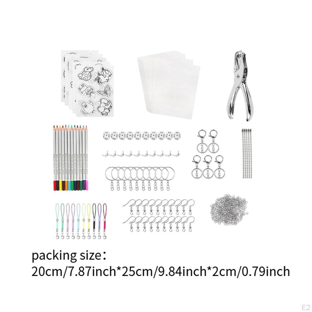 Heißschrumpffolien Set DIY Deko-Kunst-Set für Reißverschlüsse Anhänger Lesezeichen