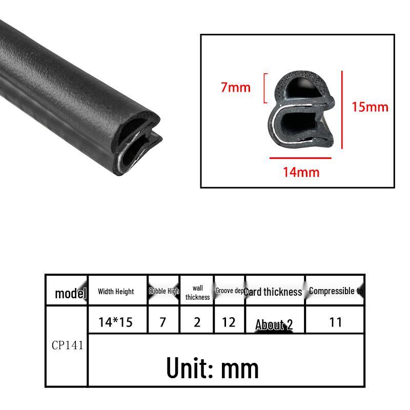 U-Shaped Rubber Steel-Backed Sealing Strip for Car Doors and Cabinets