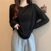 Sun-protective Smock Long-sleeved T-shirt Women's Summer Slightly Transparent Loose Air-conditioned Shirt Base Layer Thin Top