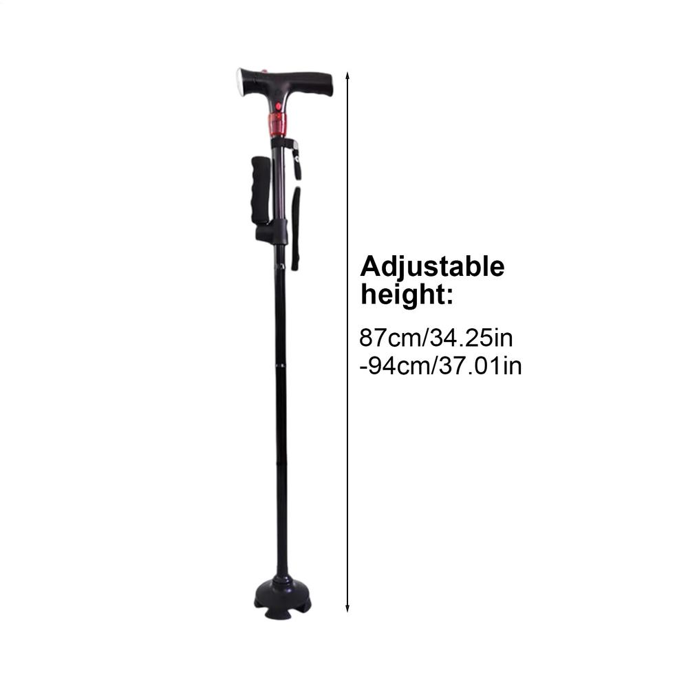 Telescopic Folding Cane Elder Cane with LED light anti-slip smart Walking Trusty Sticks Elder Crutches For Mothers Elder Fathers