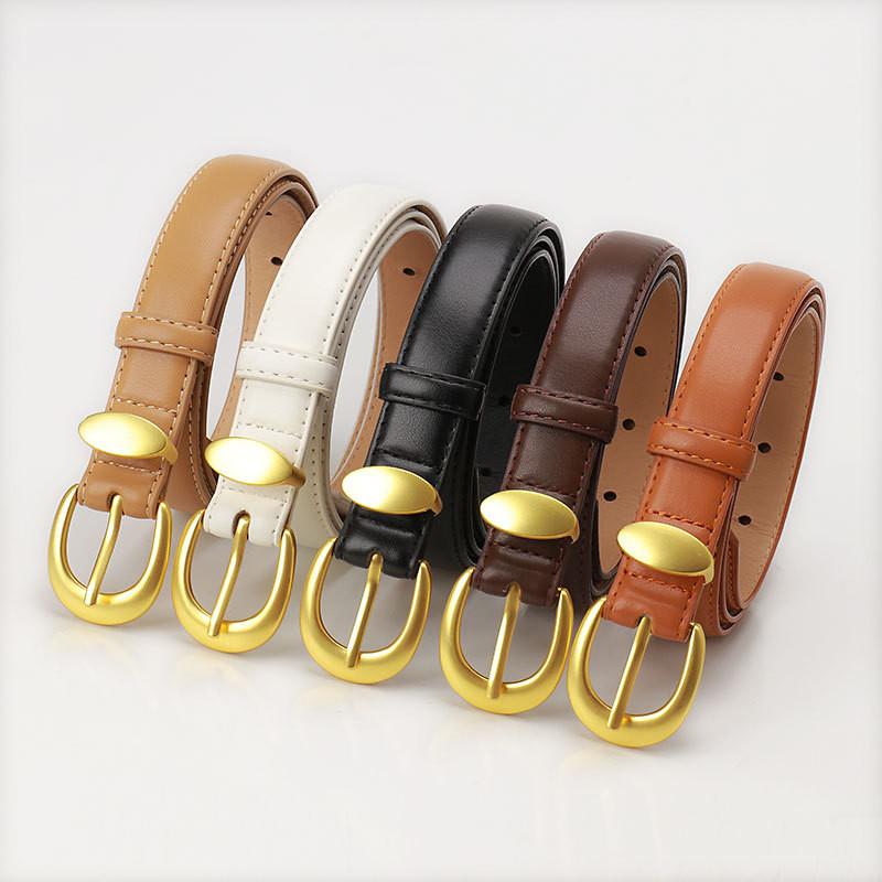 Elegant Womens Designer Leather Belt For Jeans With Metal Pin Closure And Versatile Style For Daily Use