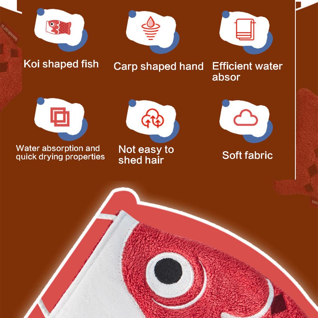 Japanese Carp Hand Towels for Bathroom and Kitchen Soft Wipe Hand Towel Absorbent Towels for Quick Drying