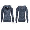 Moletom com Capuz Oversize Casual de Lã Feminino com Zíper Estampa de Âncora Suéter Marítimo Tops Jumper