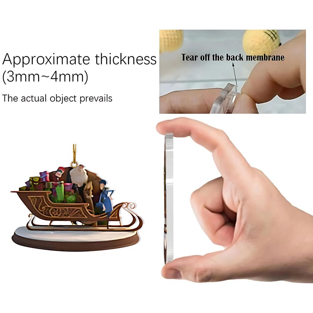 2D Flat Acrylic Mystery Box 24pcs Pendant With Airplane Box Funny Christmas Countdown Calendar