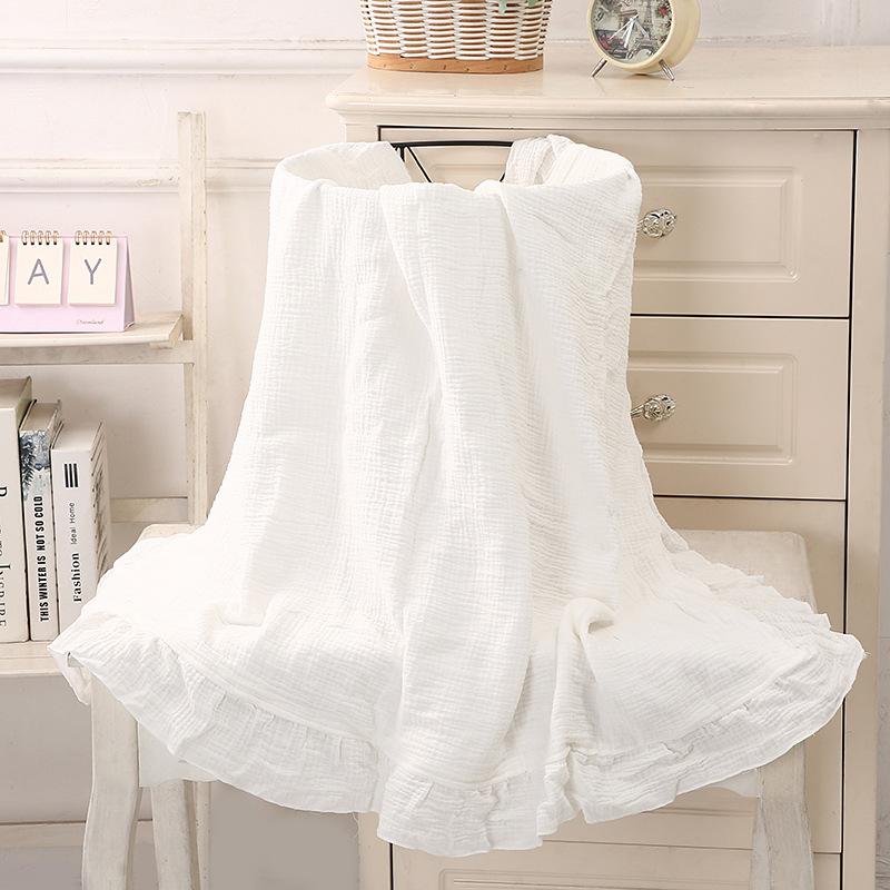 Organic Cotton Baby Blankets Newborn Muslin Swaddle Baby Wrap Gauze Ruffle Blanket Bedding Items Babies Accessories