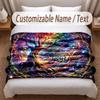 Tree of Life Theme Soft Blanket Personalized Custom Name Text Print Warm Blanket Home Sofa Bedroom Decor