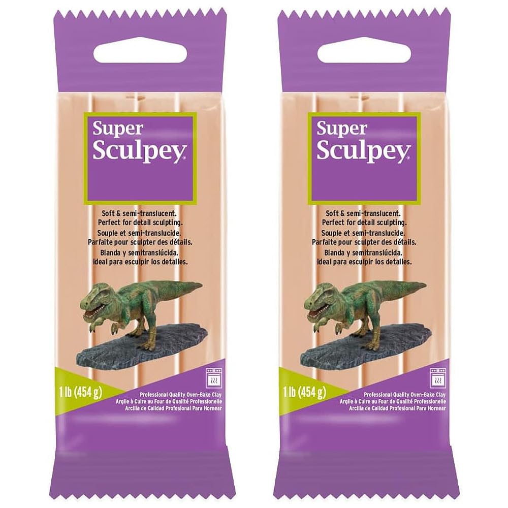 Super Sculpey Beige 454g (Set of 2) / Polyform Gray Sculpey Figure Modeling Mold R-1148-02