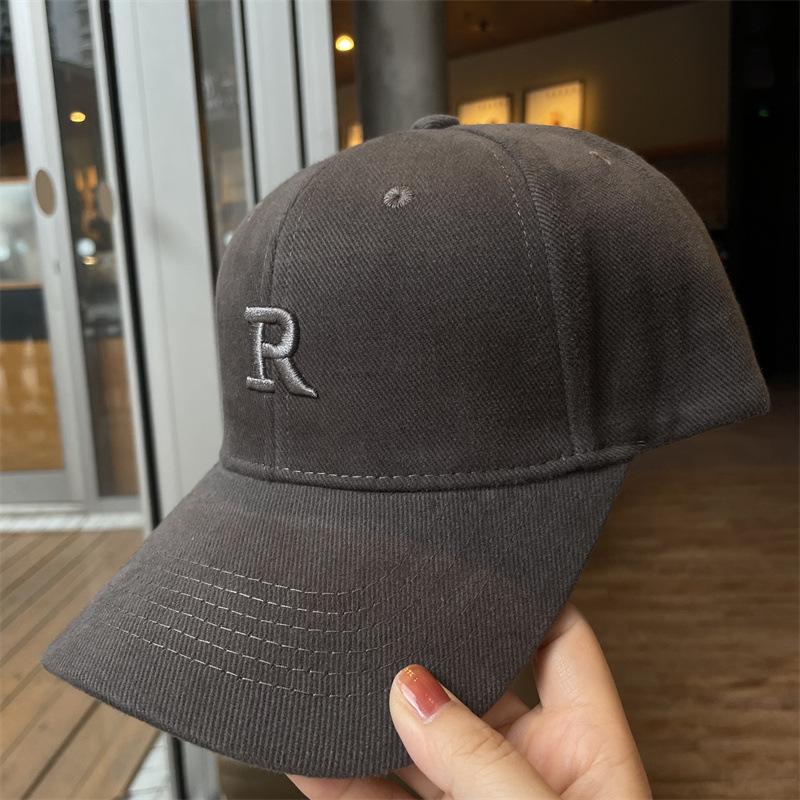 

Baseball cap men s high top hard top women s fashion cap letter embroidery sun hat ins simple and versatile show small face adjustable