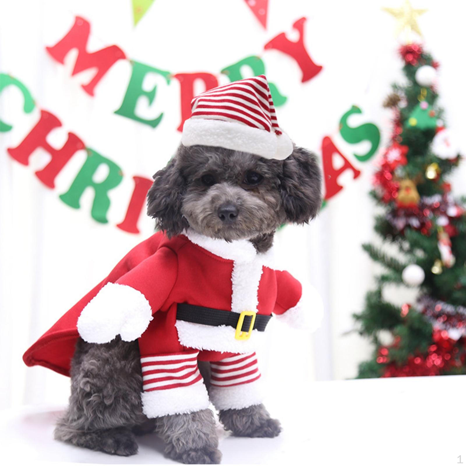 

Christmas Clothes Cat Outfit with Santa Hat Cute Dog Costumes for XS