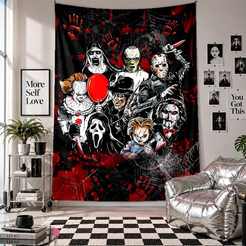 WandbehangHorrorfilme Kunst Hängendes Tuch Dekorative Hintergrundabdeckung für Raumdekoration