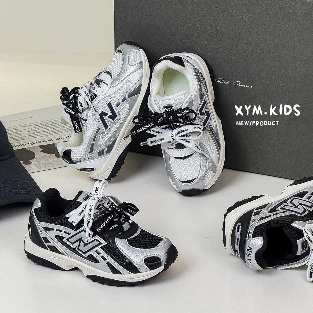 2025 jesień nowe dziecięce buty do biegania moda N-słowo podwójne sznurowanie siateczka oddychające męskie i damskie buty sportowe