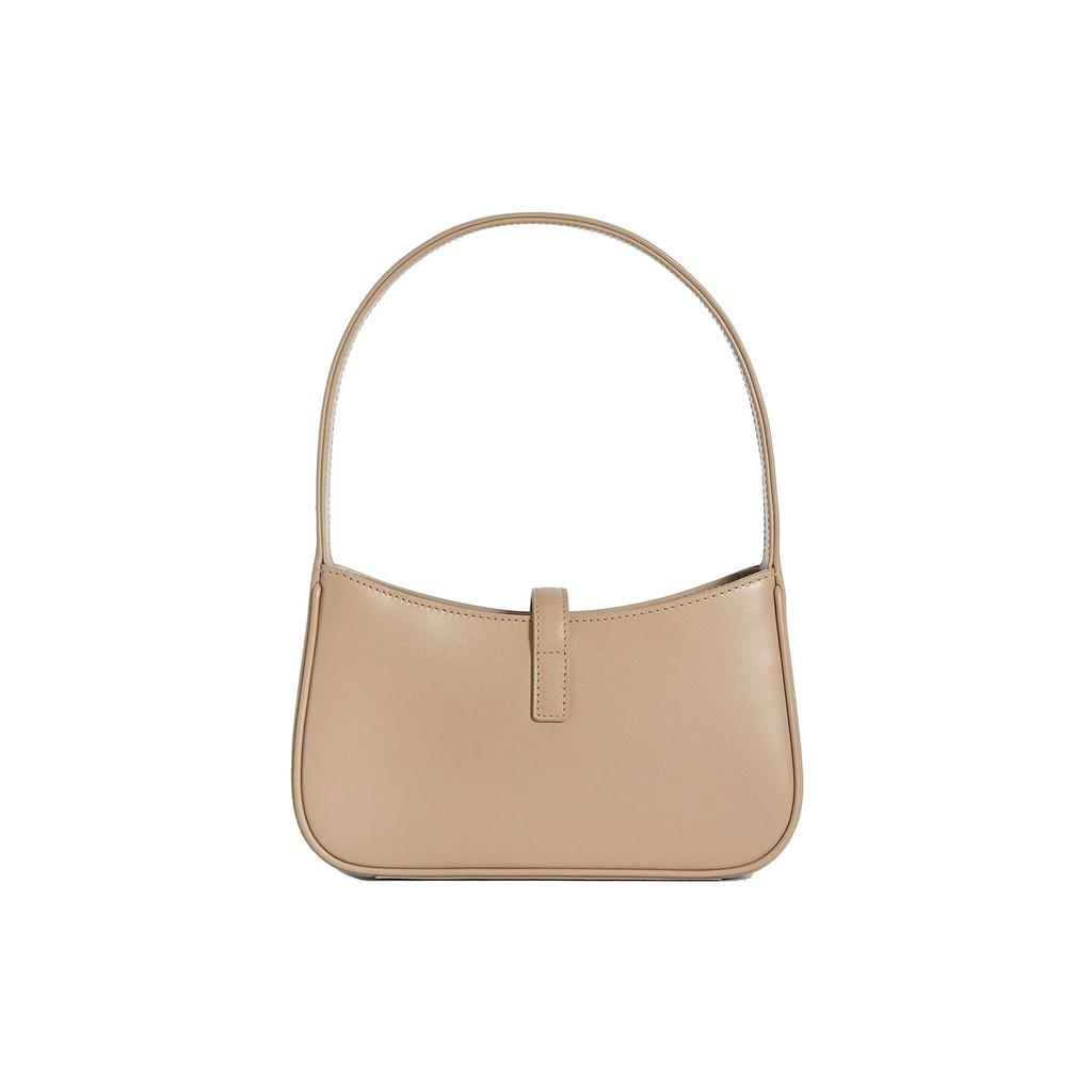Saint Laurent Ysl Le5A7 Gold Logo Classic Hook Closure Design Smooth Cowhide Hobo Bag Women bags Dark-Beige 710318-2R20W-2721