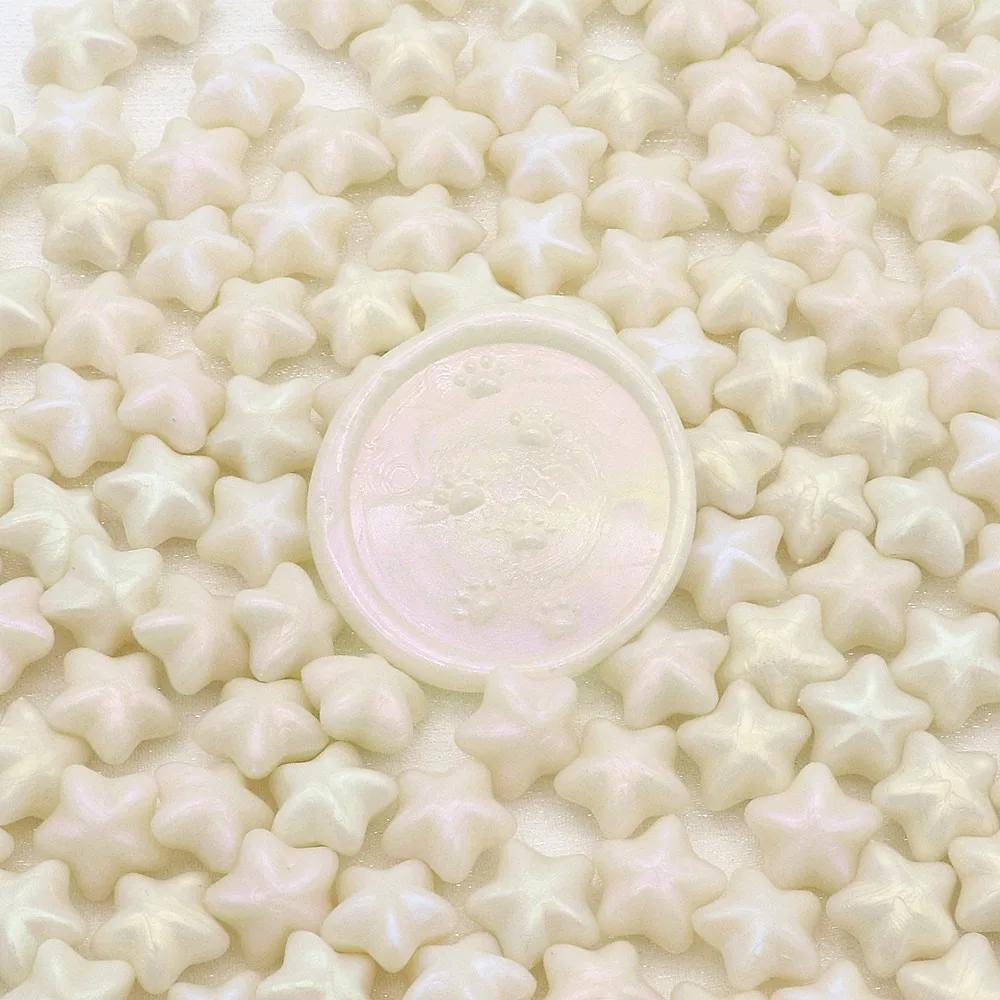 100pcs Pearlescent Mixed Color Wax Grains Macaroon Lucky Star Candle Making Material DIY Scrapbooking Invitation Sealing Wax