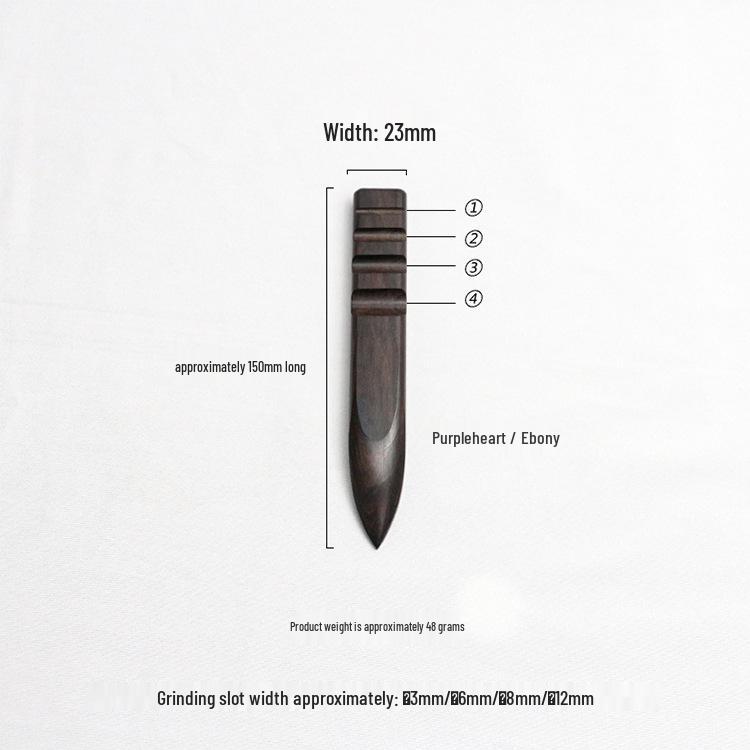 Handcrafted Leather Sandalwood Polishing Stick - Ebony/Rosewood Edge Trimming Tool