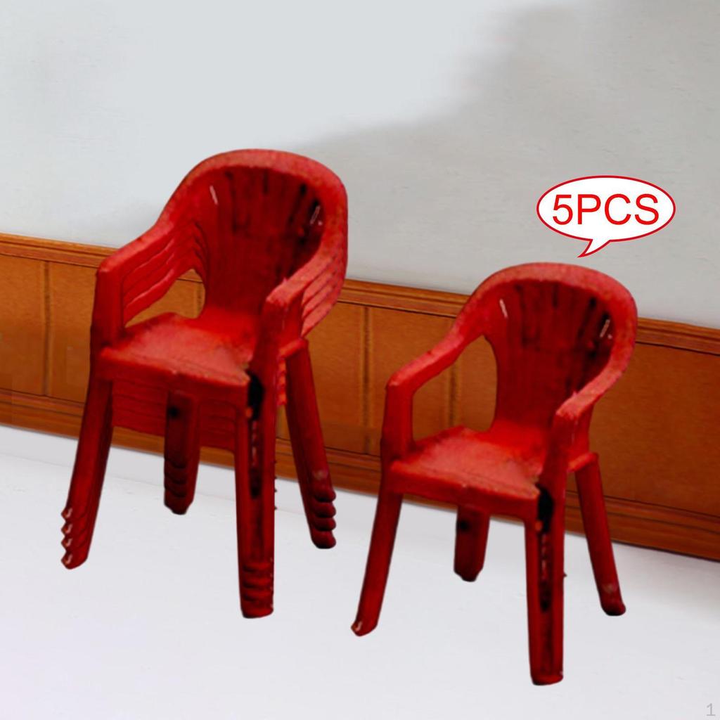 5 Pieces 1/64 Garage Chairs Mini for Model Car Display Scene Accessories Ornaments