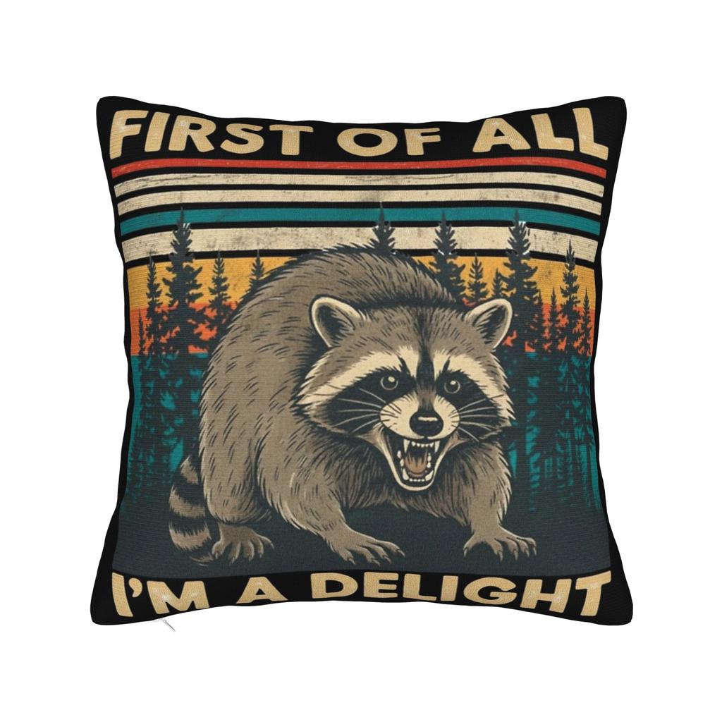 Prima di tutto SONO UN DELIZIOSO Divertente Procione Federe Cuscino Stuff Stampato Copricuscino Regalo Copricuscino Decorativo Sedia Multi-Taglia