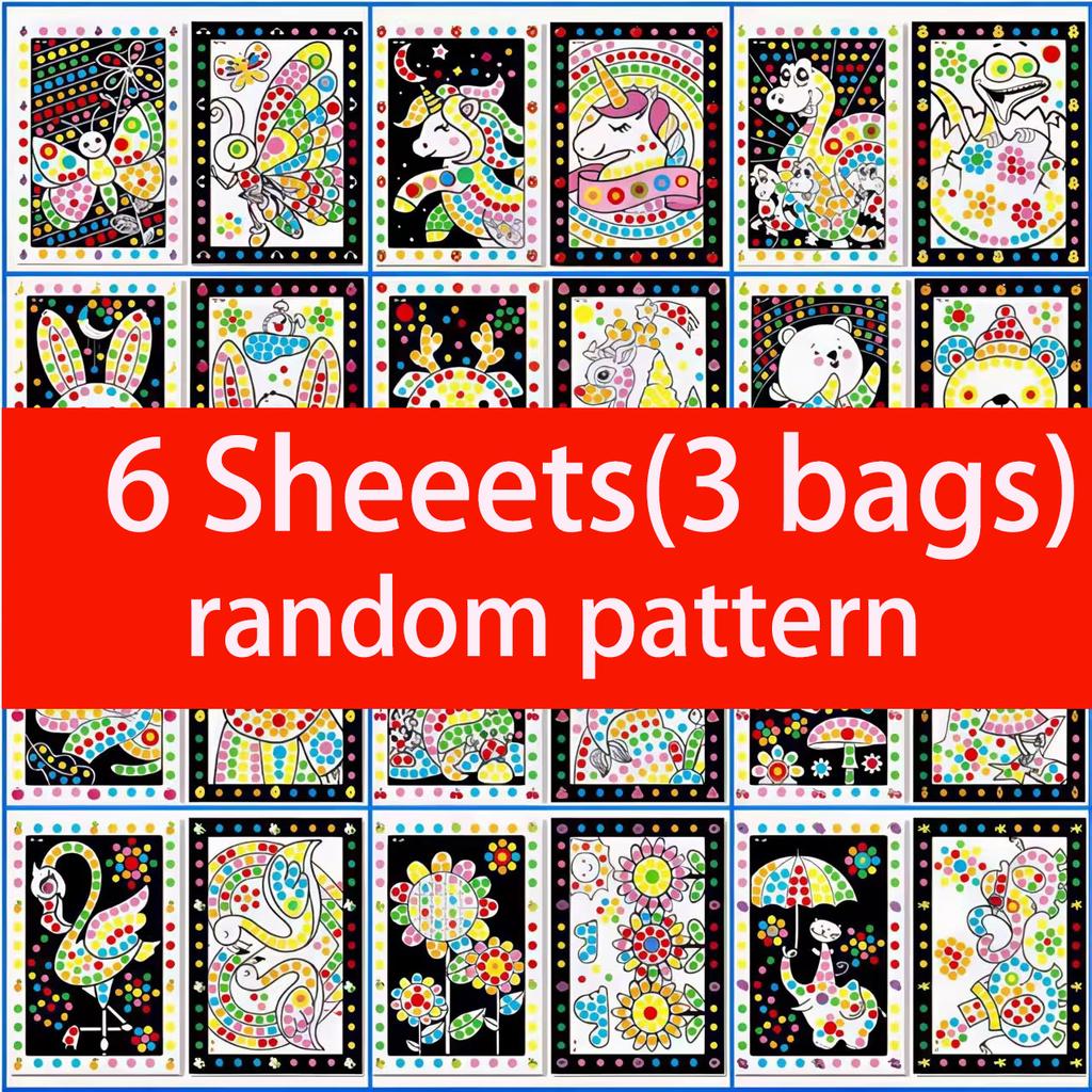 610 Sheetslot Cute Cartoon Animal Drawing Mosaic Sticker Funny Puzzle Dot Stickers For Kids Children Early Educational Patienc