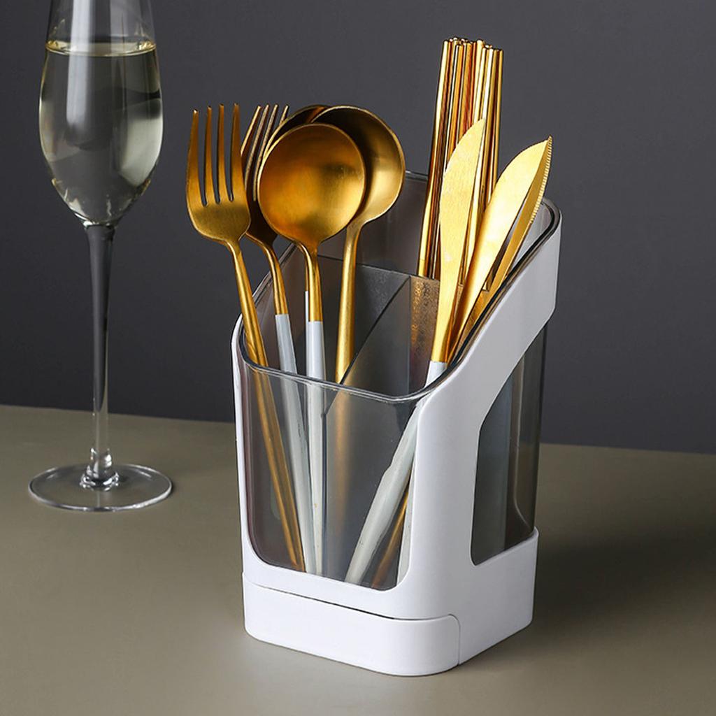 Utensil Drying Rack Chopsticks Holder Spoon Fork Drain Rack Basket Storage Organizer Compartment Box