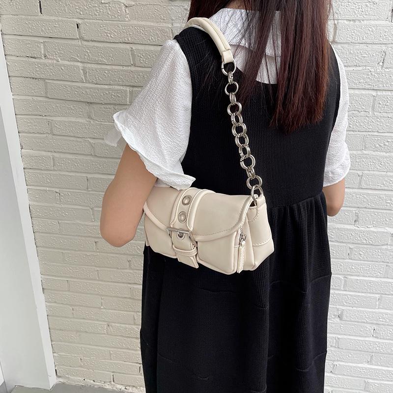 Mini Retro Round Chain Crossbody Bag - 2025 Trendy Baguette Design