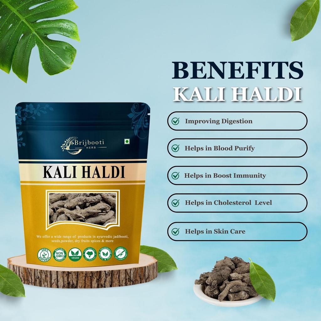 Brijbooti Kali Haldi 100gm | Black Turmeric - Narkachur - Nar Kachur - Narkchaur - Curcuma Zerumbet - Zedoary Root