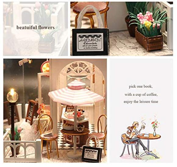 Puppenhaus DIY Bausatz Set Miniatur Schokoladengeschäft Chocolatier (t-FREAK)