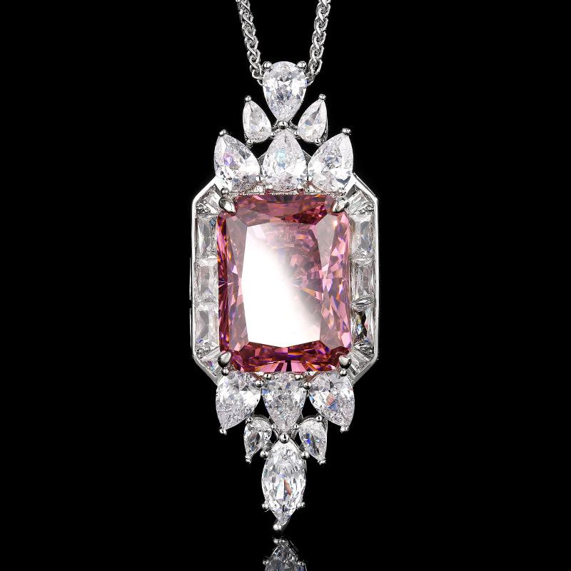 Biżuteria Szlif Redeen Żółty Diament Vintage Premium Naszyjnik z Zawieszką Kamień Główny 15 * 20