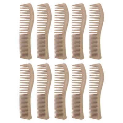 10Pcs Fine Wide Tooth Comb Wheat Straw Round Teeth Portable Hair Styling Comb Set for Home Travel