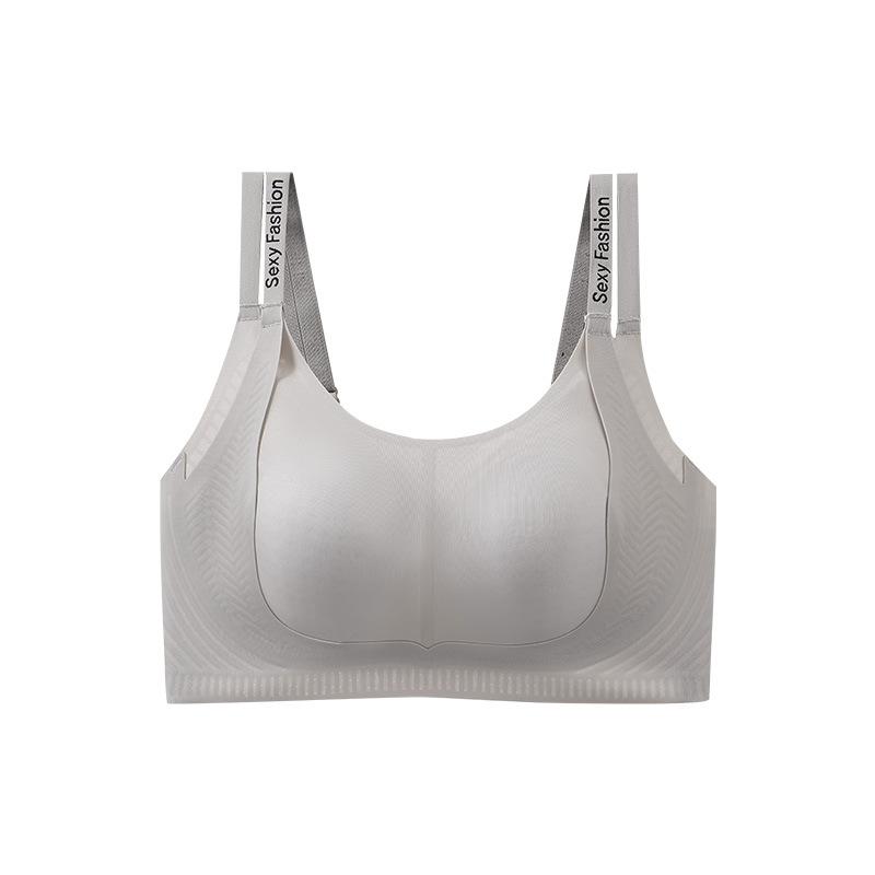 Jelly underwear women's big breasts, small bras, seamless large size, thin, soft support, pull and gather, close sub-breasts, bra
