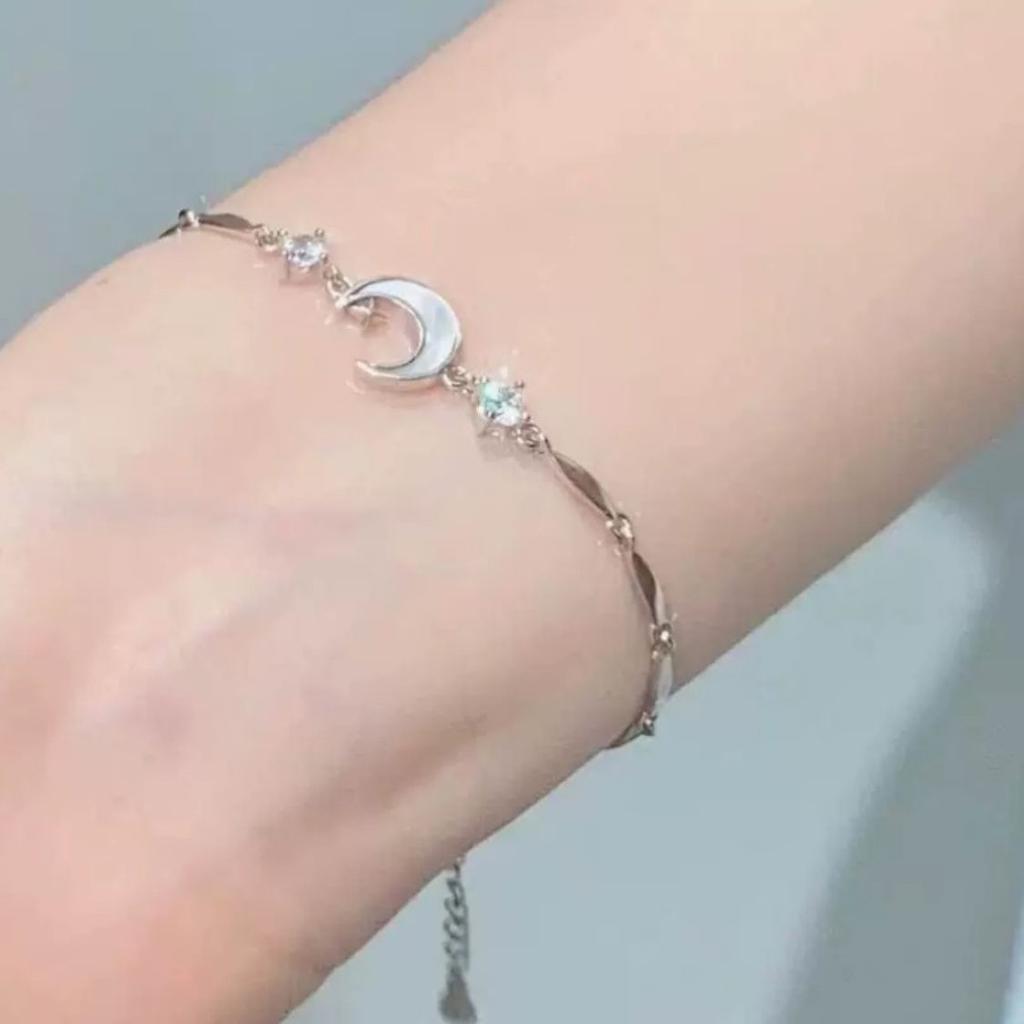 New Trendy Moon Bracelet for Women, Light Luxury Versatile Niche Bracelet, Valentine's Day Gift