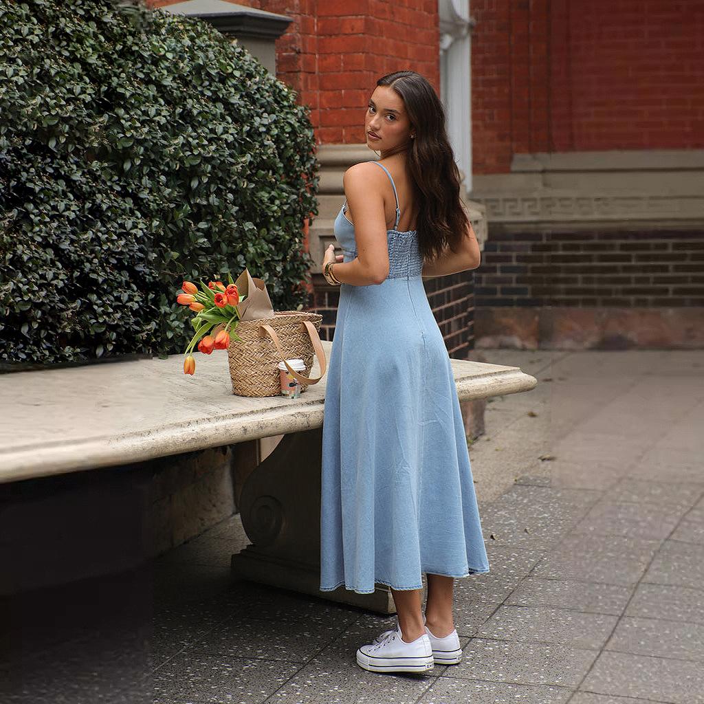 Dress Sleeveless Halter Mid-length Dress