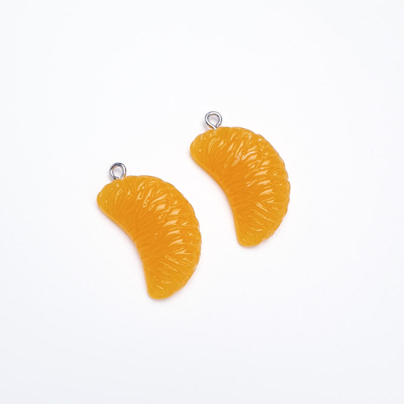 Acrylic fruit tangerine pendant with kernels and tangerine keychain material