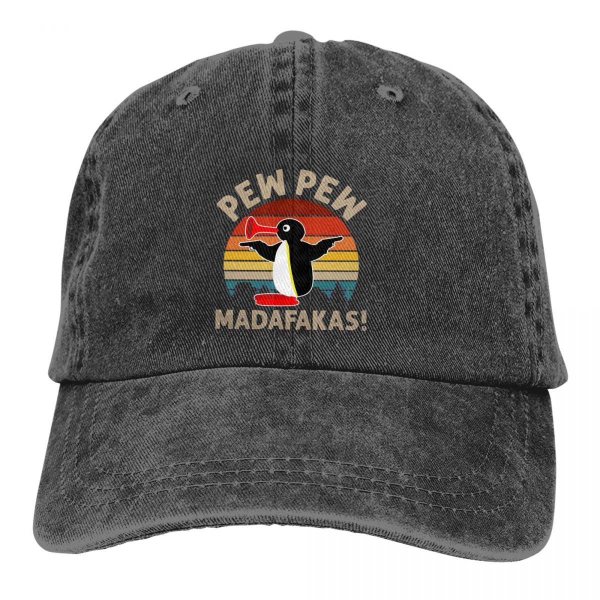 

Постиранная бейсболка унисекс Pew Madafakas Trucker Snapback Caps Dad Hat Pingu Pinga Penguin TV Кепки для гольфа One Size