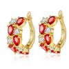 Ohrringe für Damen Schmuck 14K Gold Plated Pendientes Mode Runder Kreis Mosaik Klare Zirkonia Zirkon Stecker DIY Ohrring Schmuck