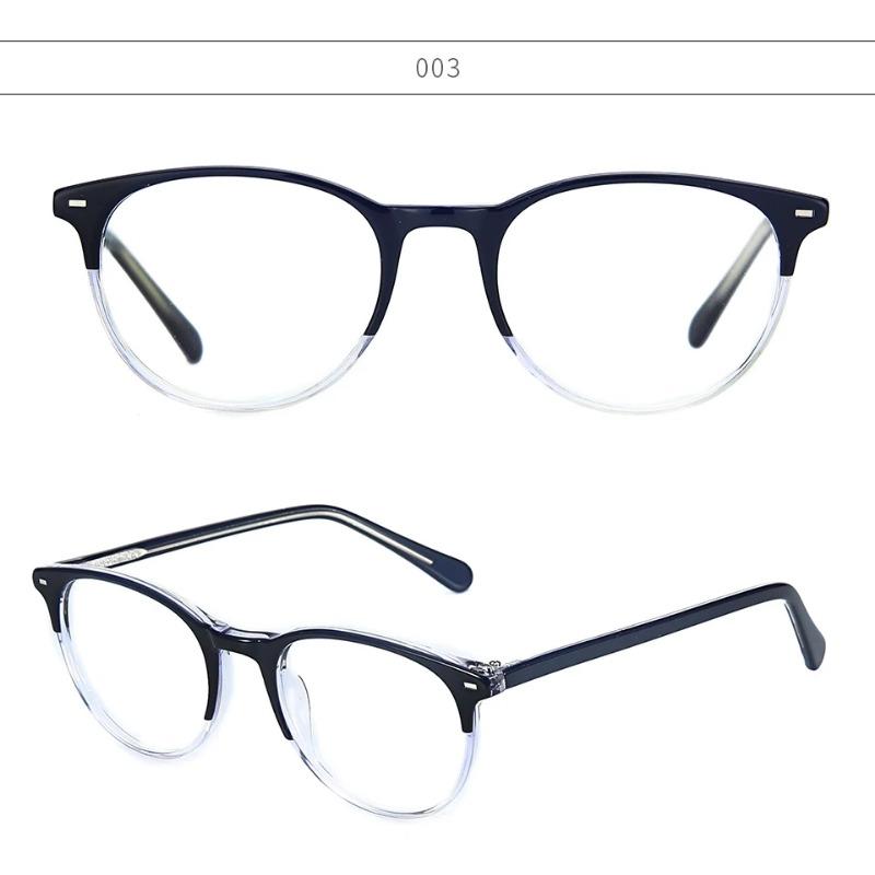 Retro Acetate Round Glasses Frames Men Women Vintage Anti Blue Light Photochromic Lens Optical Prescription Eyeglasses