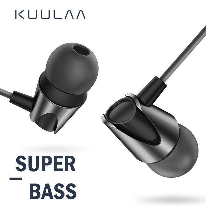 

KuULAA Наушники с микрофоном проводные наушники в ухо Глубокий бас 3,5 мм Джек для Xiaomi Samsung Huawei