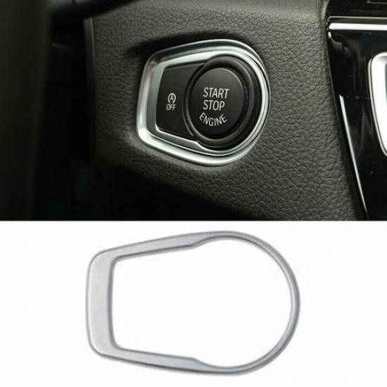 For BMW X1 F48 2016- Matte Silver Car One-Click Startup Switch Frame Cover