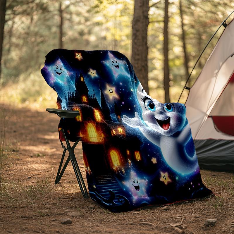 1pc Casper2 Theme Blanket - Digital Print, Polyester, Cozy for All Seasons, Perfect for Outdoor, and Travel