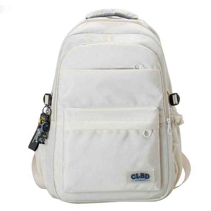 Men's College Students Solid Color Backpack Middle School Students High Capacity Backpack