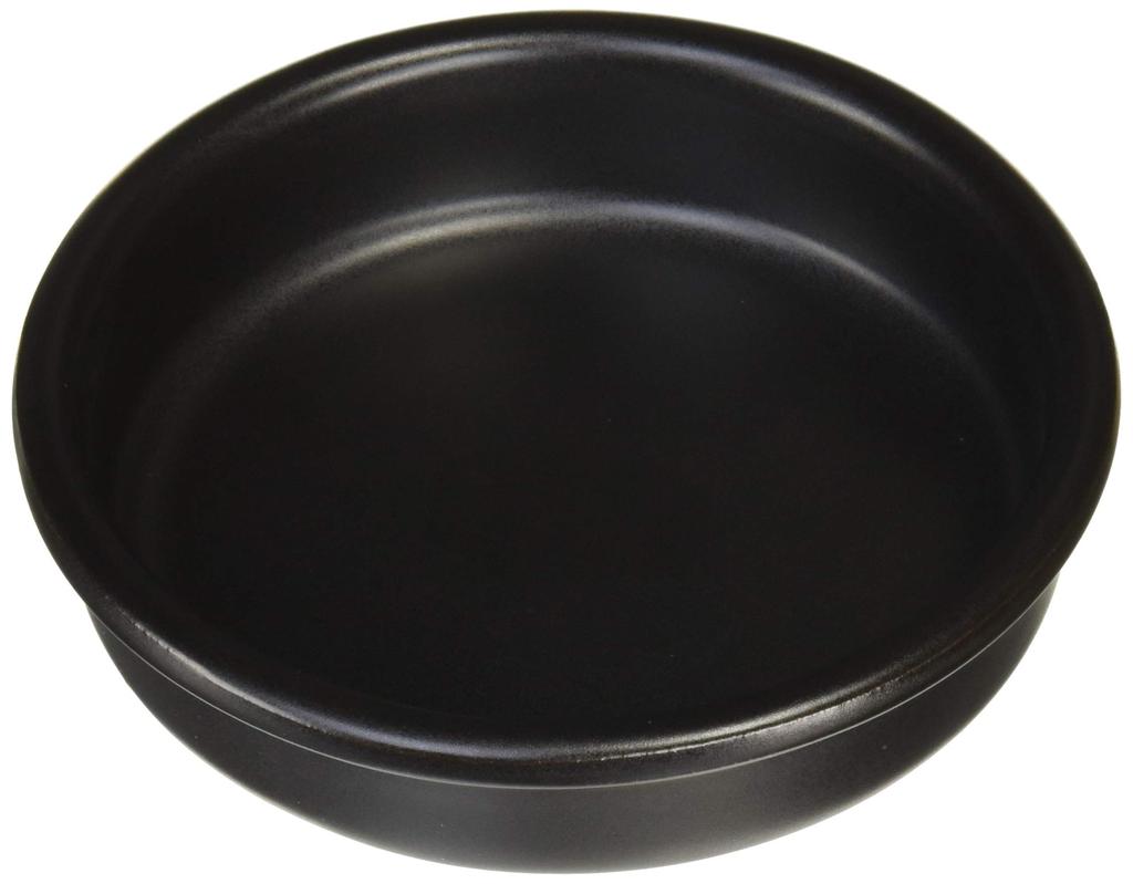 Banko Ware Mini Ajillo Suitable for Direct Ajillo 14cm Microwave and Oven Made In Item 15587 Pot, Flame, Bowl/Dish (Large), Approx. Diameter, Black,