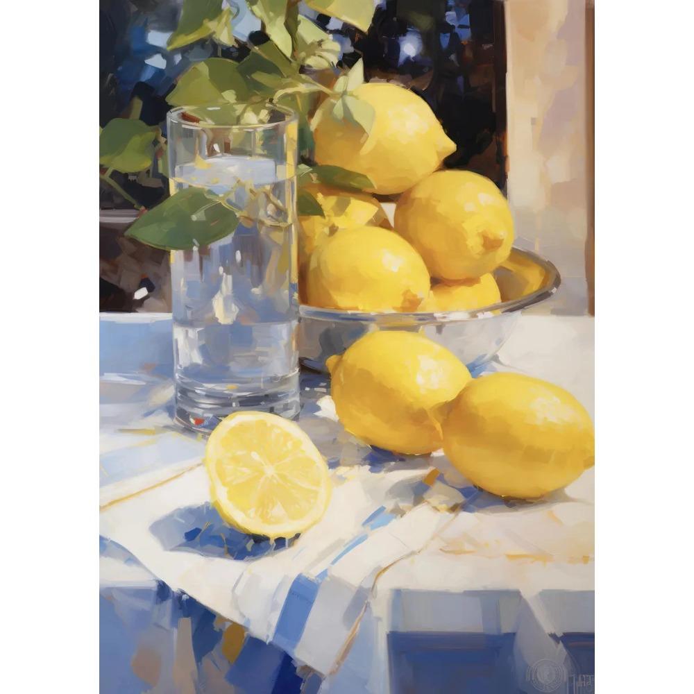 Vintage Küche Früchte Stillleben Poster Landküche Gesunde Lebensmittel Drucke Leinwandmalerei Wandbilder Heimküchendekor