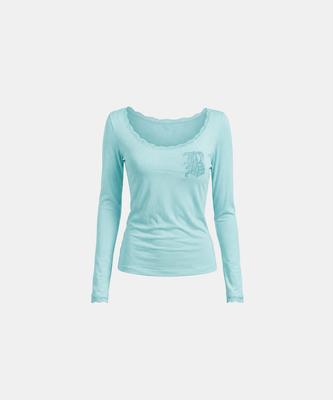 BADBLOOD Lace Layered Loose Fit Long Sleeve - Mint