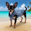 Giacca di Jeans per Cani Piccoli Medi Primavera Autunno Abbigliamento per Cani Classico Gilet con Revers in Jeans Chihuahua Yorkie Bulldog Abbigliamento per Animali Domestici