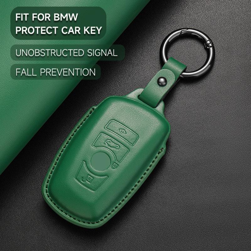 Leather Car Key Cover Case Protection Shell Keychain For Bmw F20 F30 F31 F21 F11 X3 F25 X4 I3 M3 M4 1 3 4 5 Series 320i 530i 550